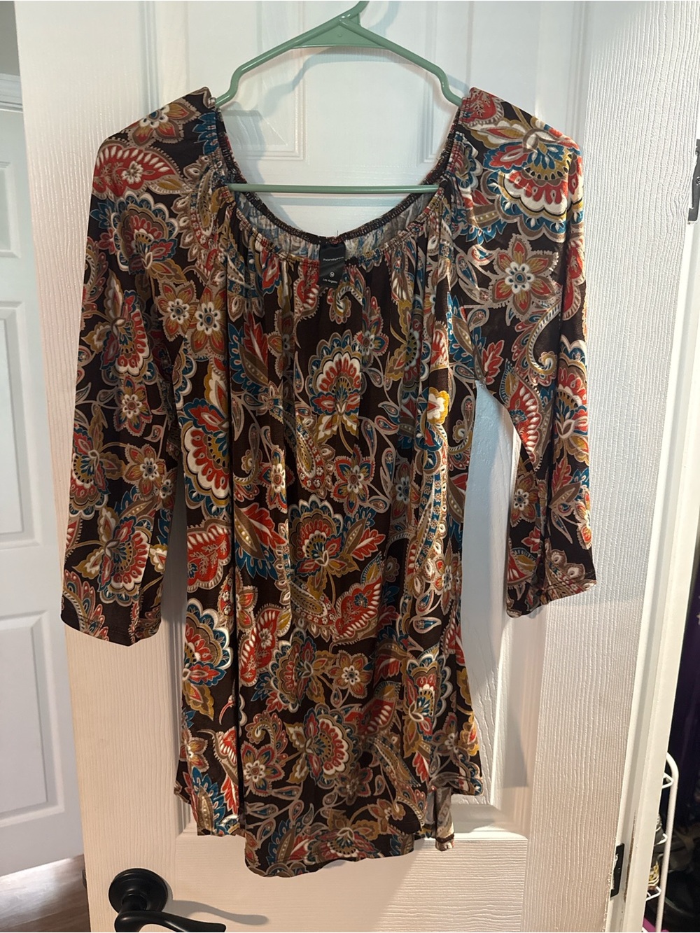 Women's Bohemian Floral Peasant Top - Multi-Color